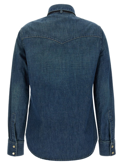 Blouse en coton bleu Valentino Garavani