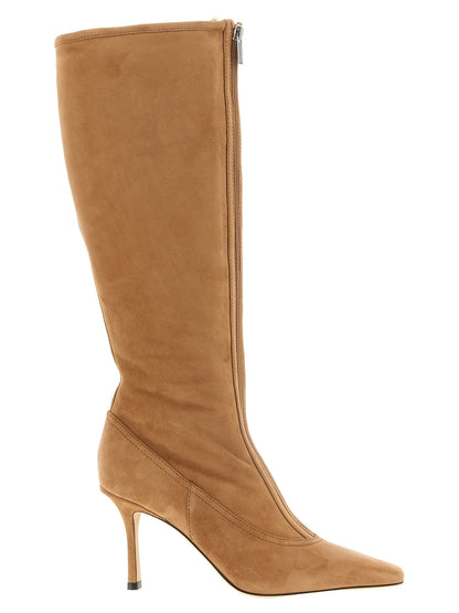 Jimmy Choo cuissardes en cuir d'agneau beige