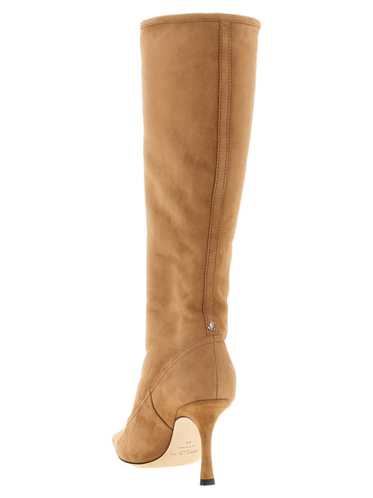 Jimmy Choo cuissardes en cuir d'agneau beige