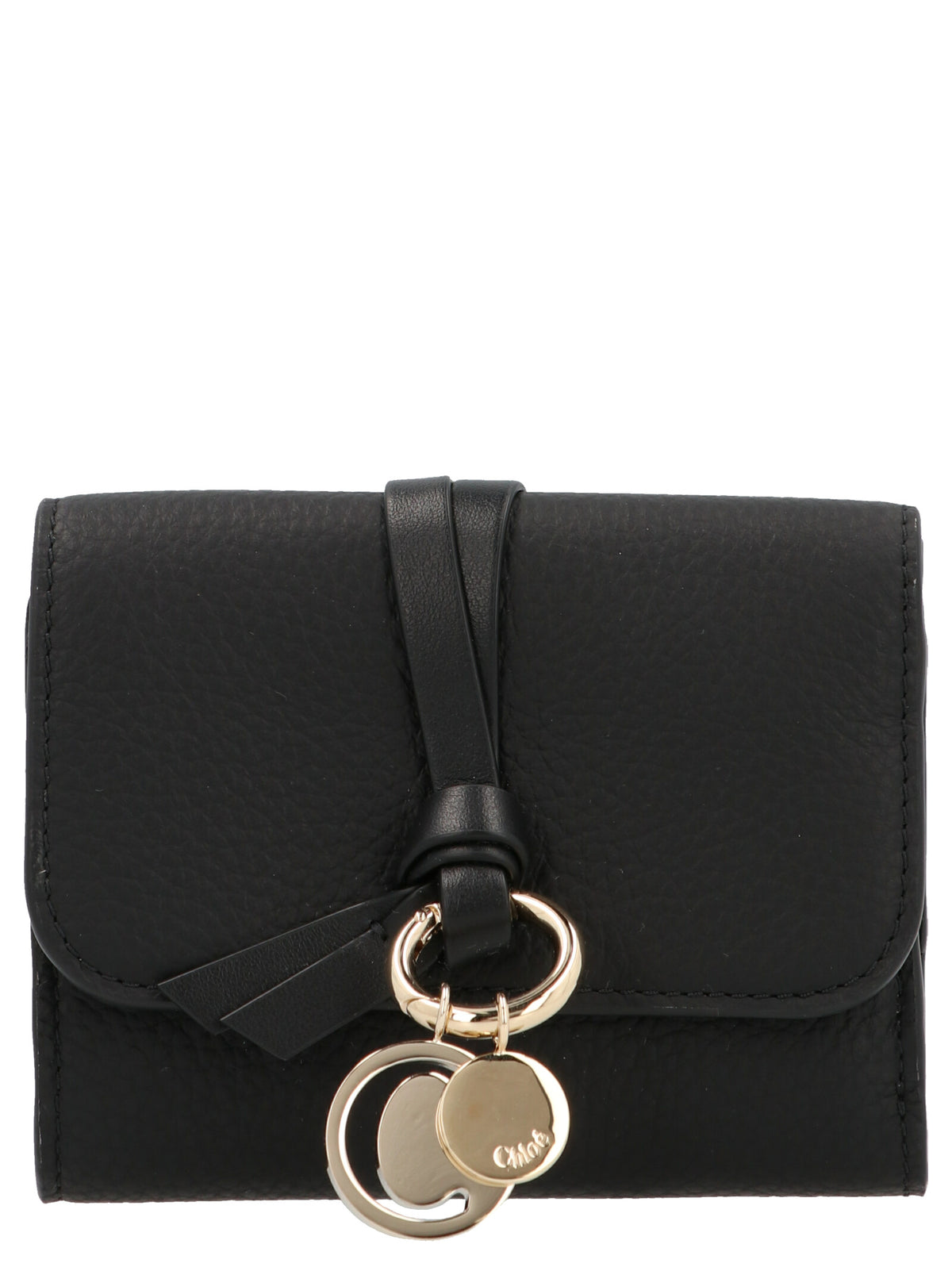 Porte-cartes Chloé en cuir de veau noir
