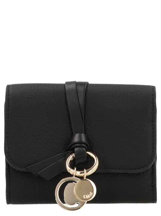 Porte-cartes Chloé en cuir de veau noir