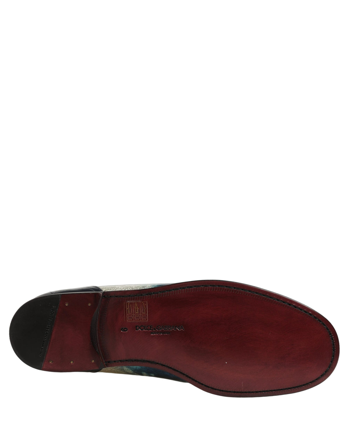 Chaussures mocassins DG Dolce & Gabbana en cuir argenté bleu métallisé