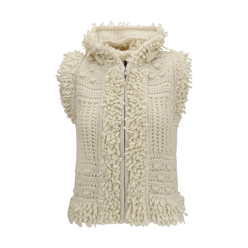 Veste sans manches Fendi en laine blanche Oves Aries