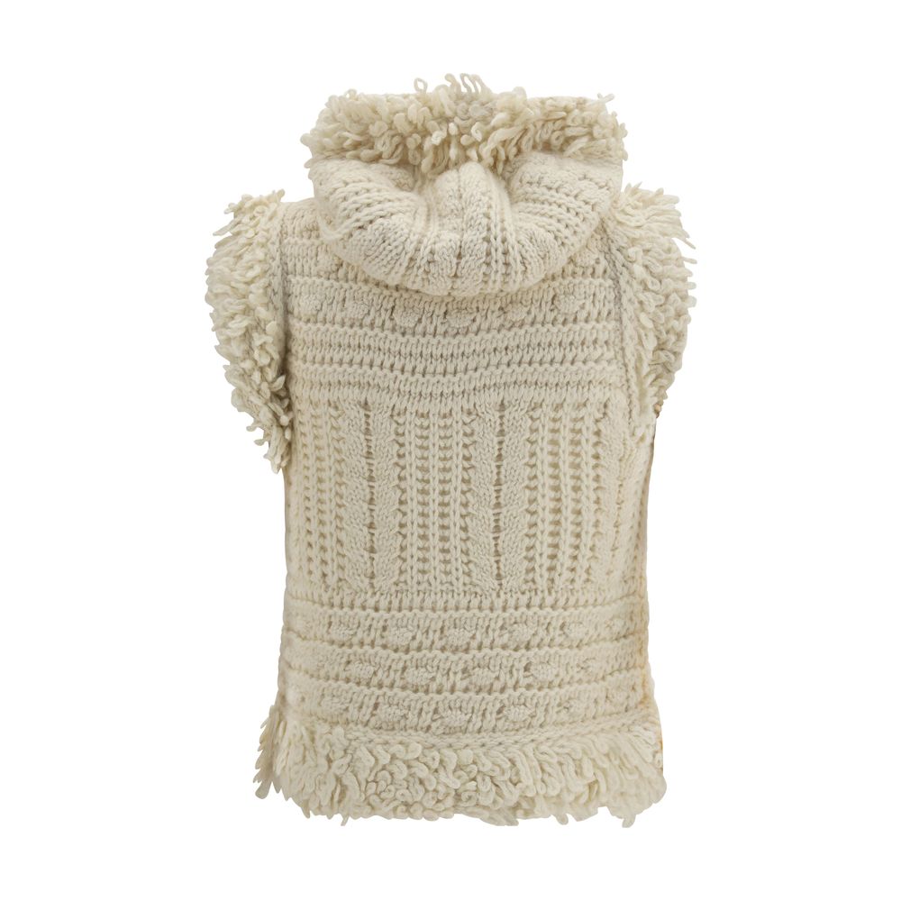 Veste sans manches Fendi en laine blanche Oves Aries