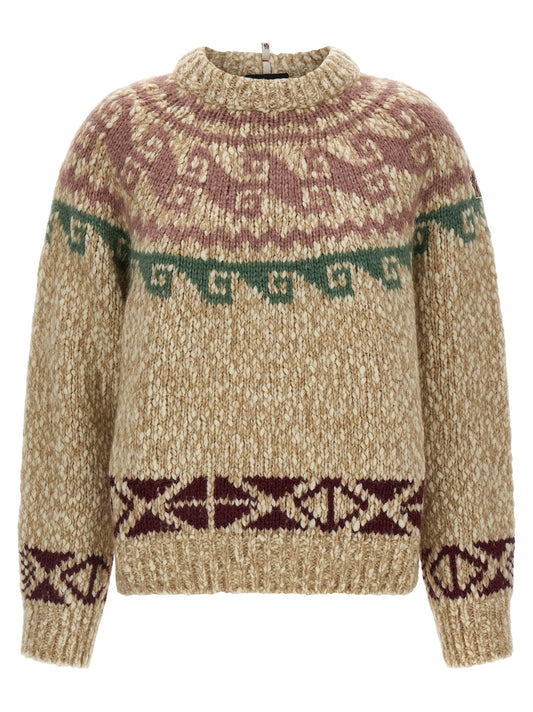 Cardigan en laine beige Moncler Grenoble