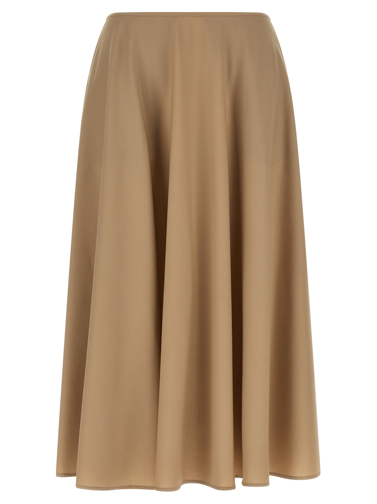 Jupe midi Moschino en laine vierge beige