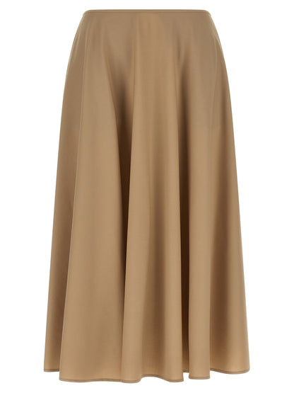 Jupe midi Moschino en laine vierge beige