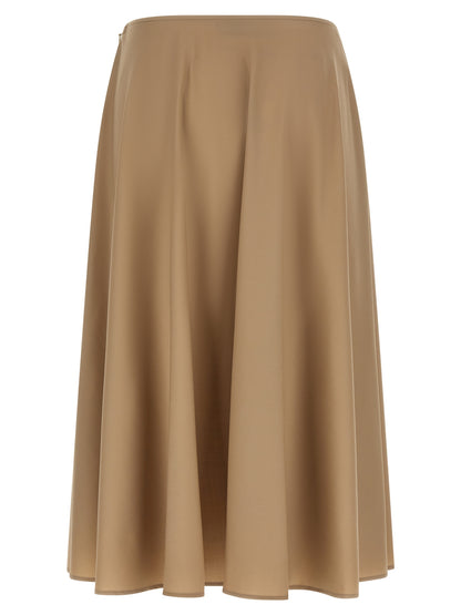 Jupe midi Moschino en laine vierge beige