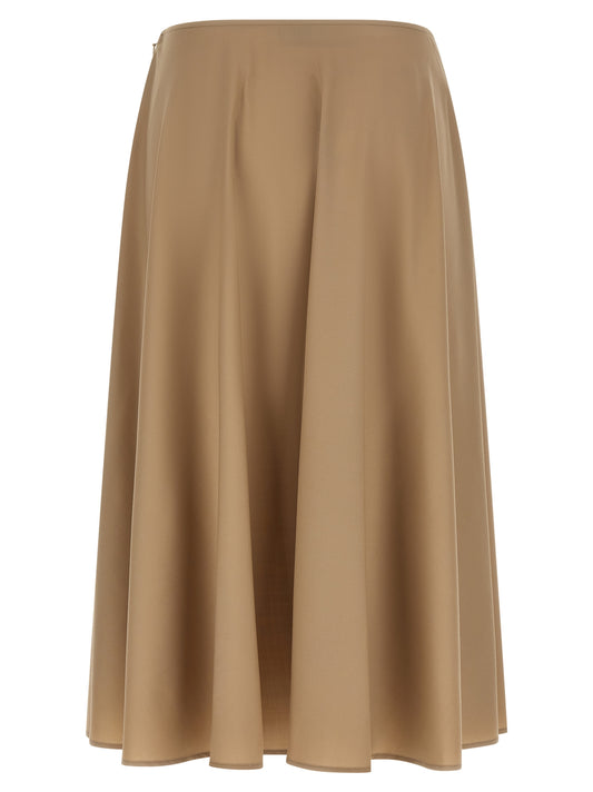 Jupe midi Moschino en laine vierge beige