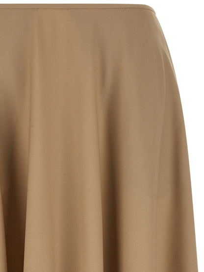 Jupe midi Moschino en laine vierge beige