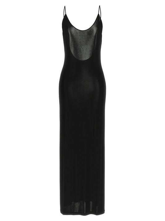 Robe longue Saint Laurent en viscose noire