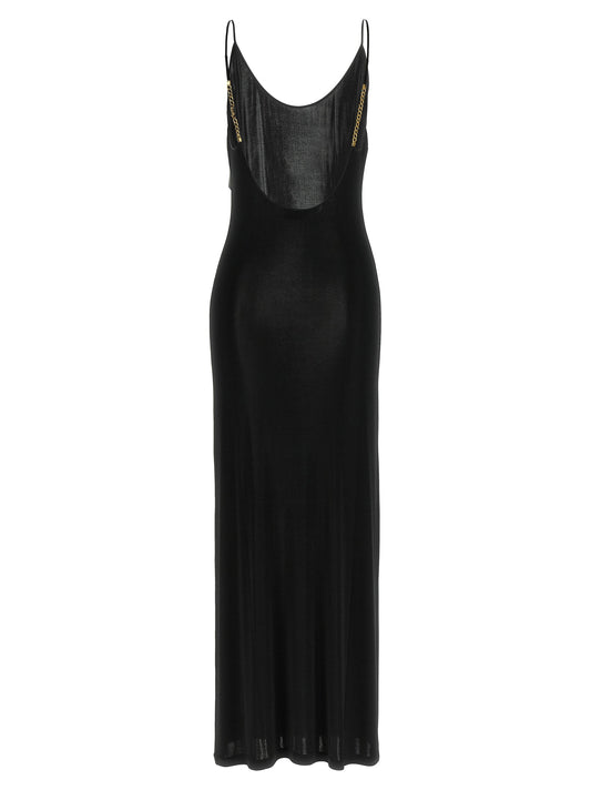 Robe longue Saint Laurent en viscose noire