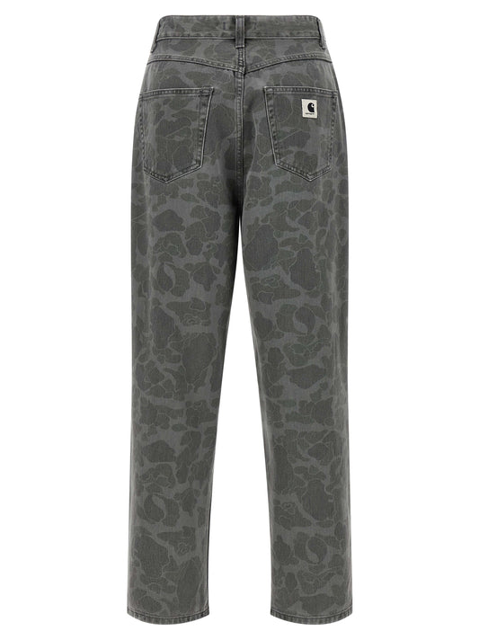 Jean fuselé en coton biologique gris Carhartt WIP