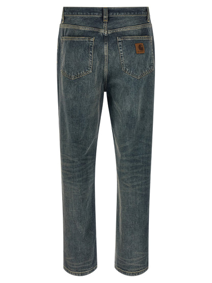 Jean droit en coton gris Carhartt WIP