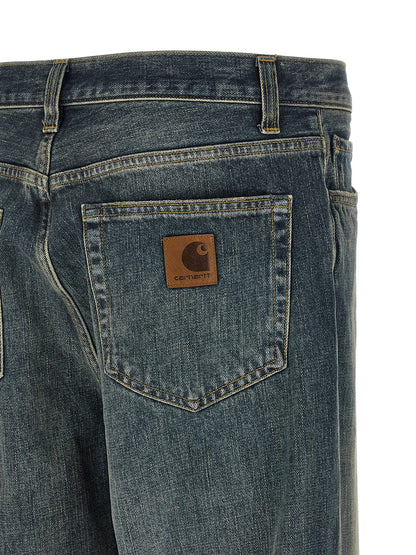 Jean droit en coton gris Carhartt WIP