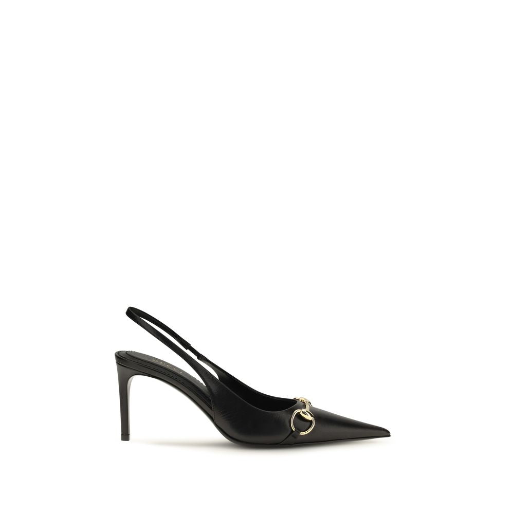 Escarpins à talons hauts en cuir de chèvre noir Gucci