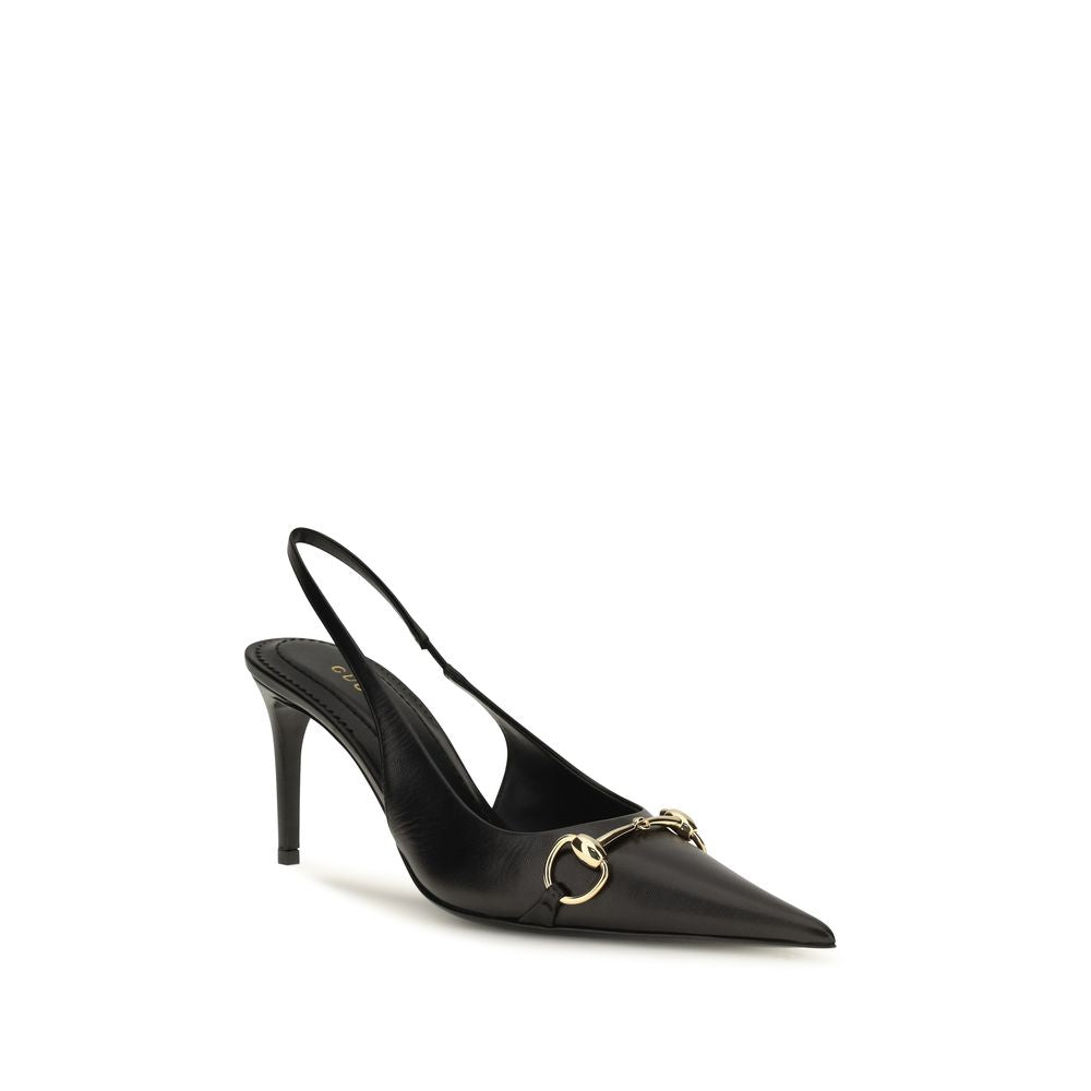 Escarpins à talons hauts en cuir de chèvre noir Gucci