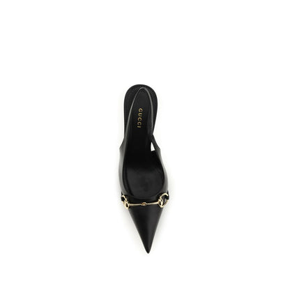 Escarpins à talons hauts en cuir de chèvre noir Gucci
