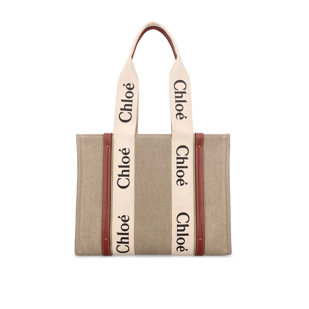 Sac cabas en lin beige Chloé