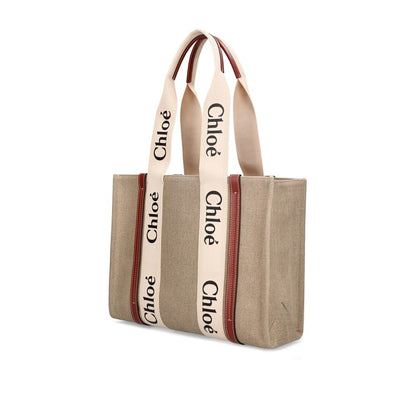 Sac cabas en lin beige Chloé