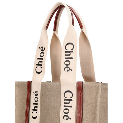 Sac cabas en lin beige Chloé