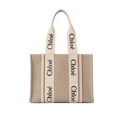 Sac cabas en lin beige Chloé