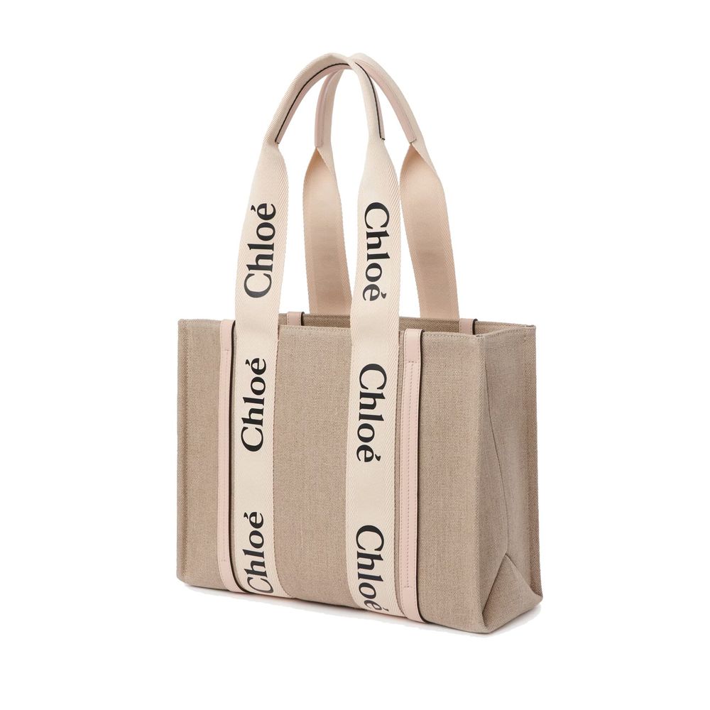 Sac cabas en lin beige Chloé