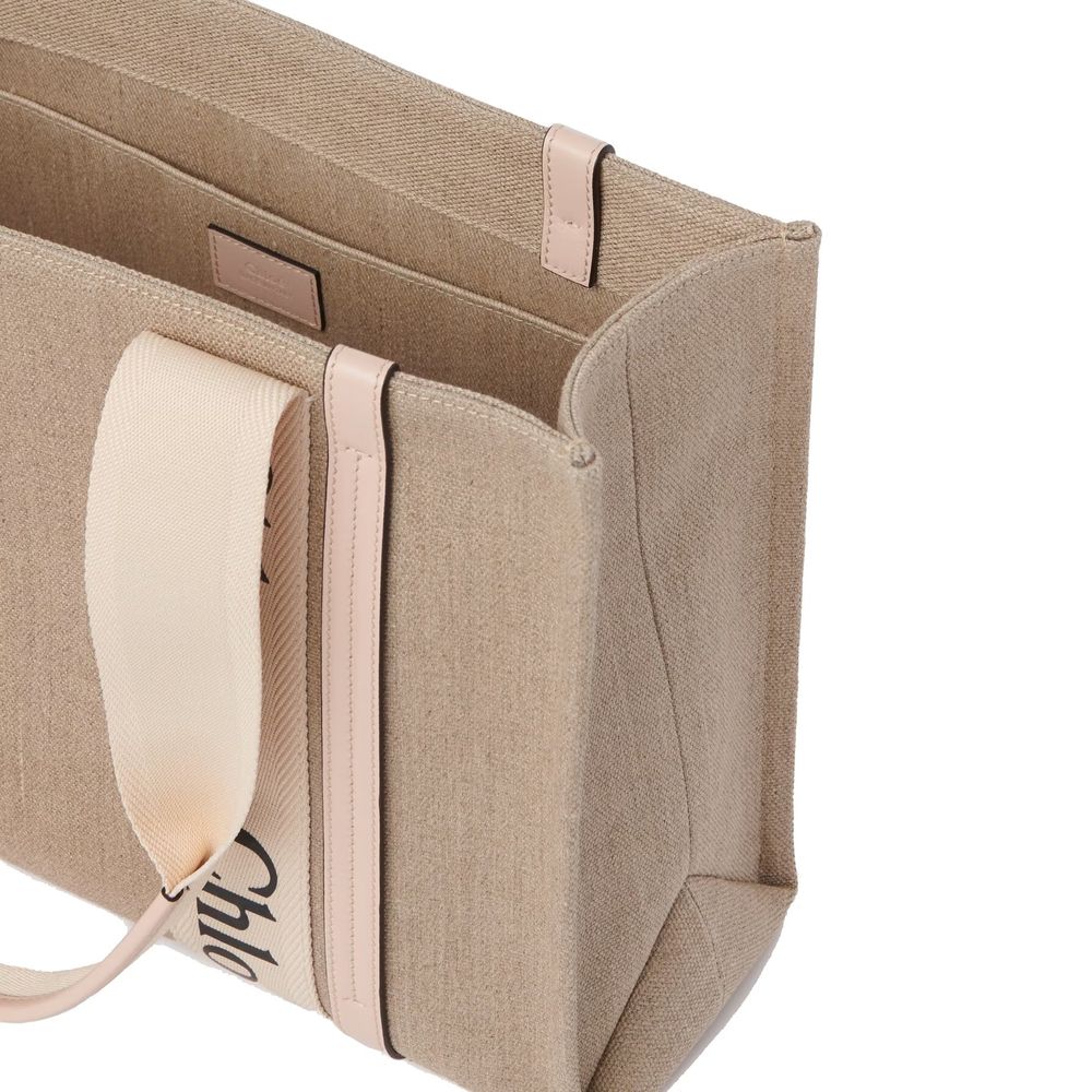 Sac cabas en lin beige Chloé