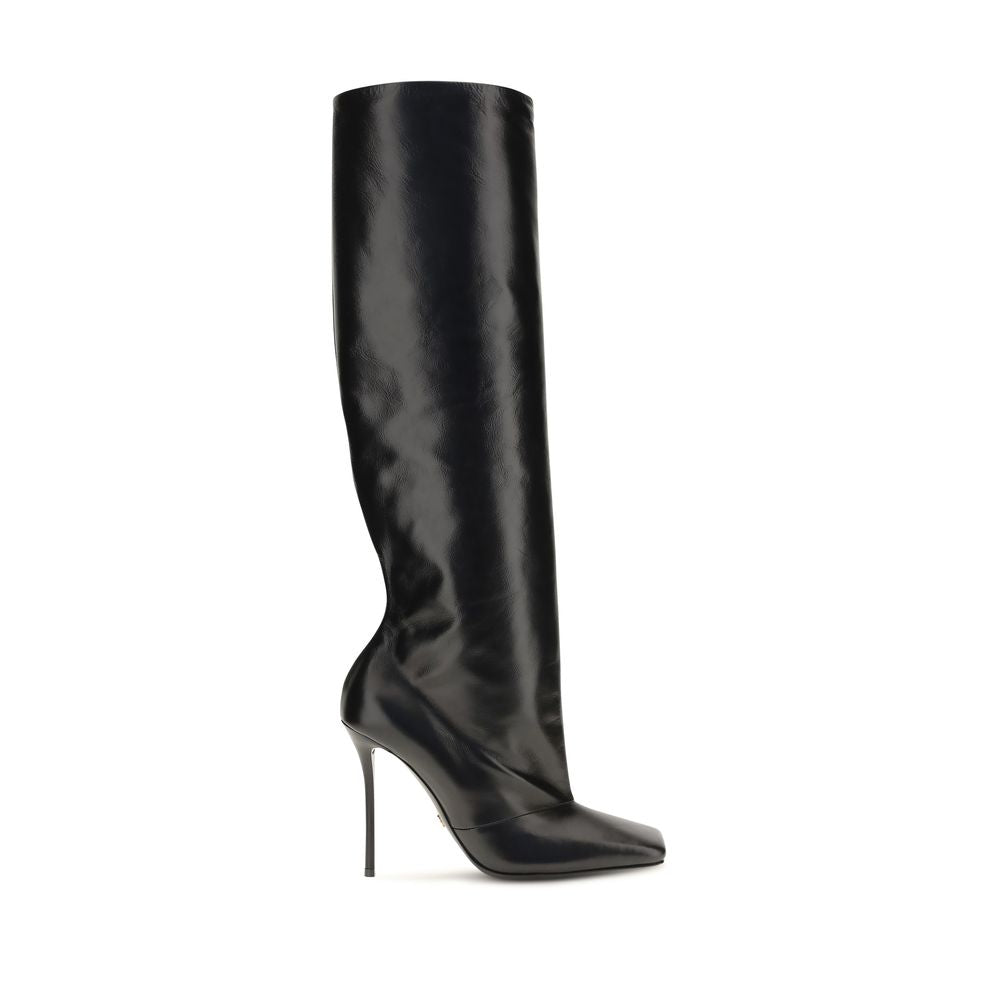 Bottes à talons hauts Dolce & Gabbana en cuir de veau noir Bos Taurus