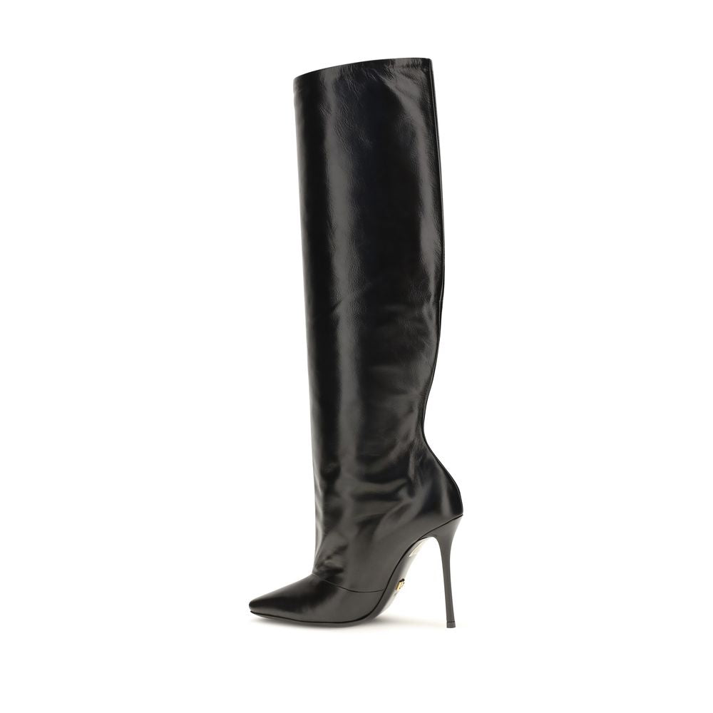 Bottes à talons hauts Dolce & Gabbana en cuir de veau noir Bos Taurus