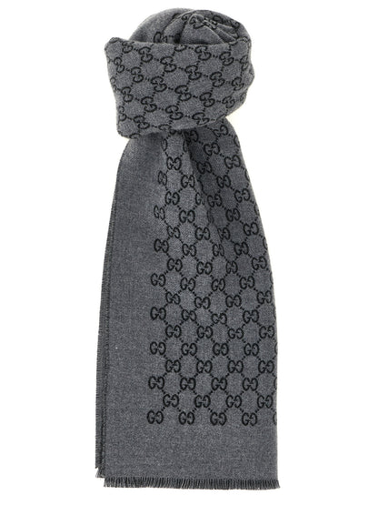 Gucci Gray Wool Scarf