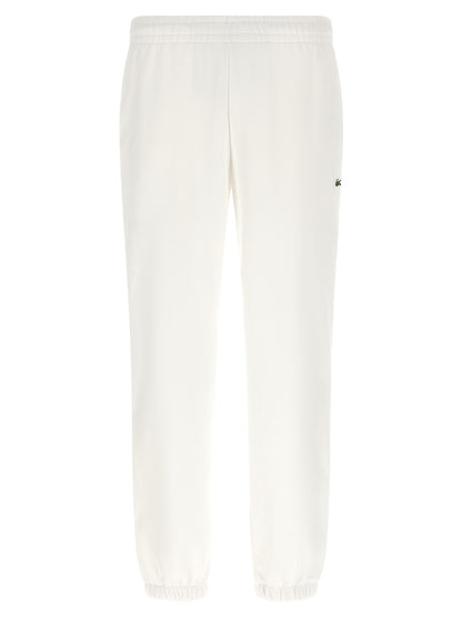 Pantalones de chándal blancos de algodón Lacoste (pantalones de entrenamiento)