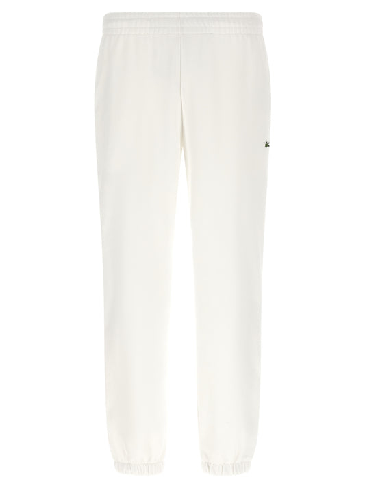 Lacoste White Cotton Joggers (Workout Pants)