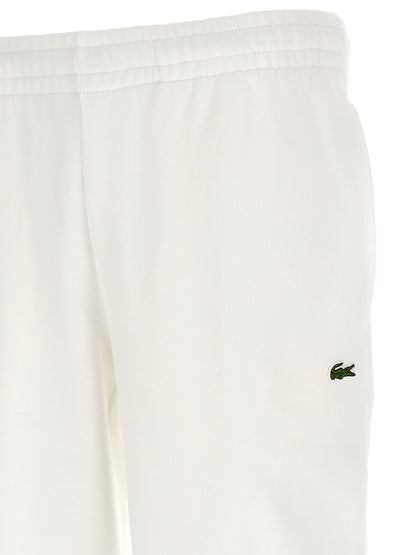 Pantalones de chándal blancos de algodón Lacoste (pantalones de entrenamiento)