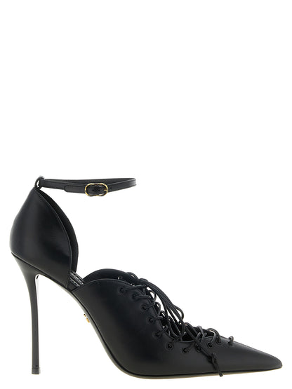 Escarpins à talons hauts en cuir de veau noir Dolce & Gabbana