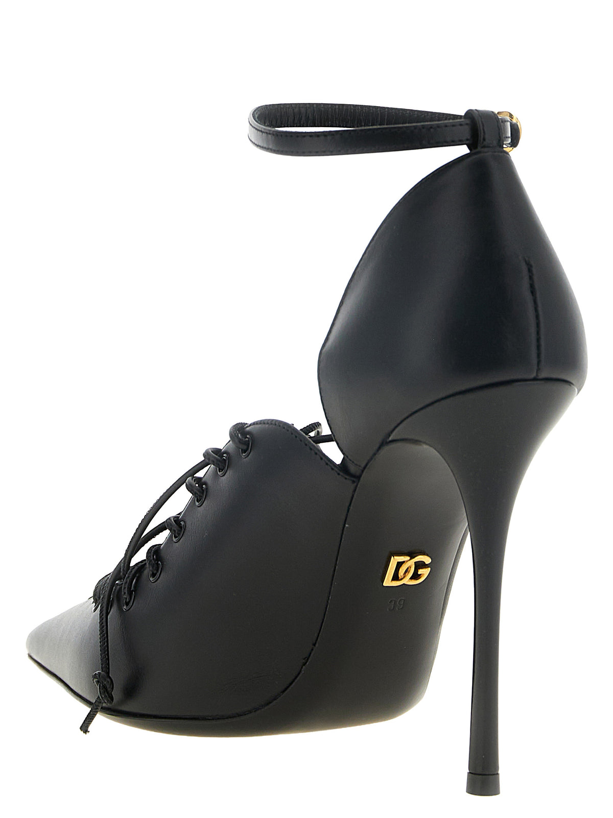 Escarpins à talons hauts en cuir de veau noir Dolce & Gabbana