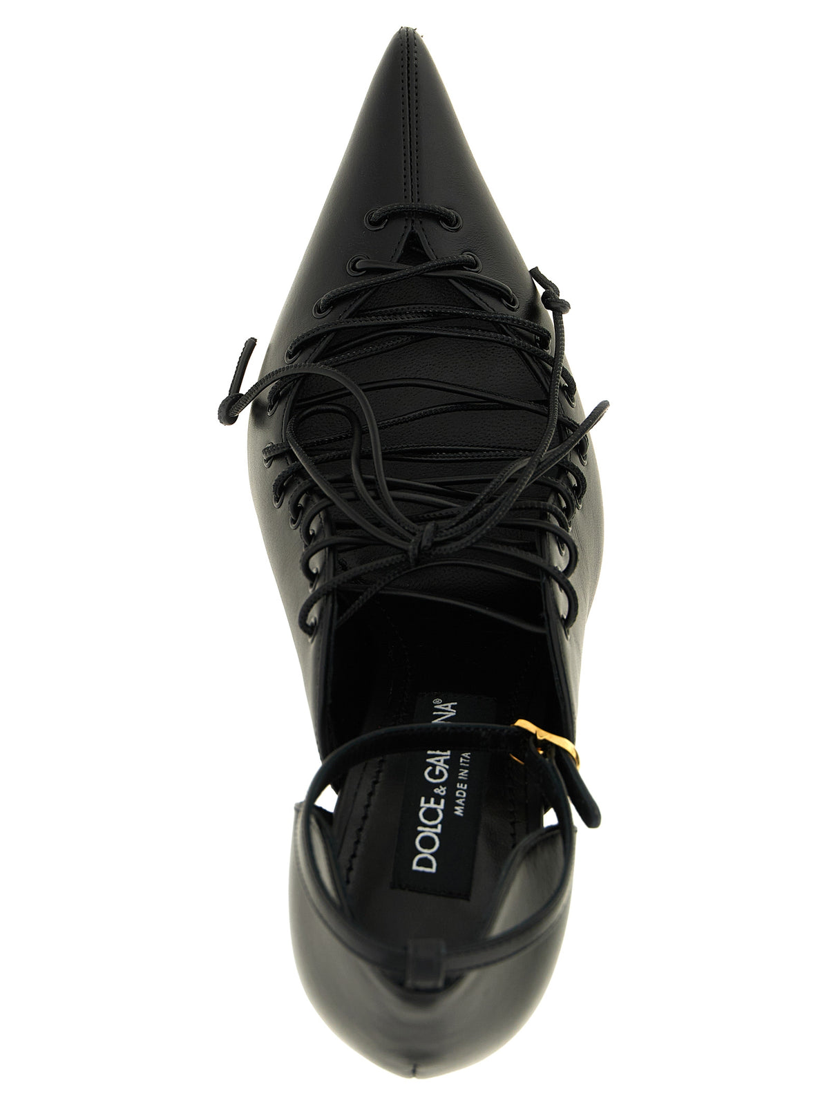 Escarpins à talons hauts en cuir de veau noir Dolce & Gabbana