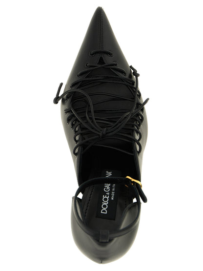 Escarpins à talons hauts en cuir de veau noir Dolce & Gabbana