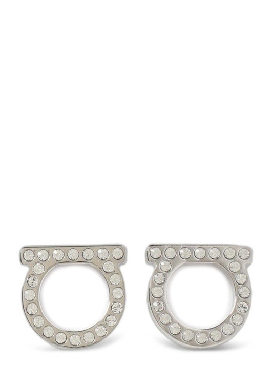 Boucles d'oreilles Ferragamo en laiton argenté