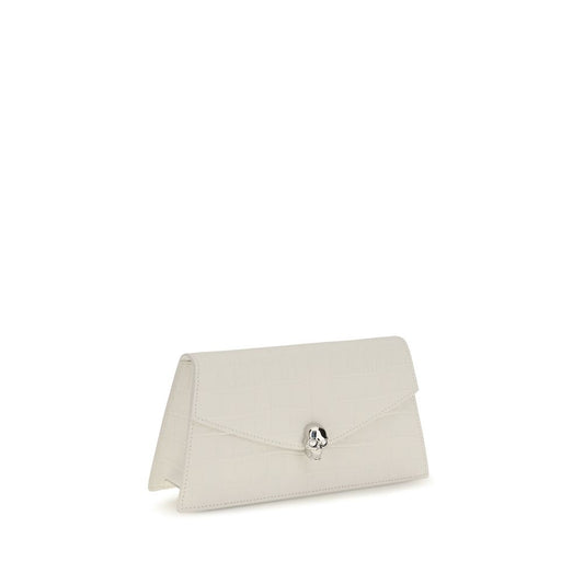 Alexander McQueen White Calf Leather Bos Taurus Clutch Bag