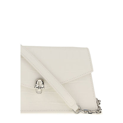 Alexander McQueen White Calf Leather Bos Taurus Clutch Bag