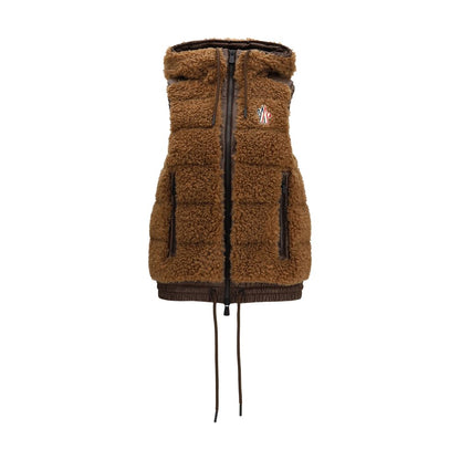 Chaqueta sin mangas de poliamida marrón Moncler Grenoble