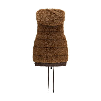 Chaqueta sin mangas de poliamida marrón Moncler Grenoble