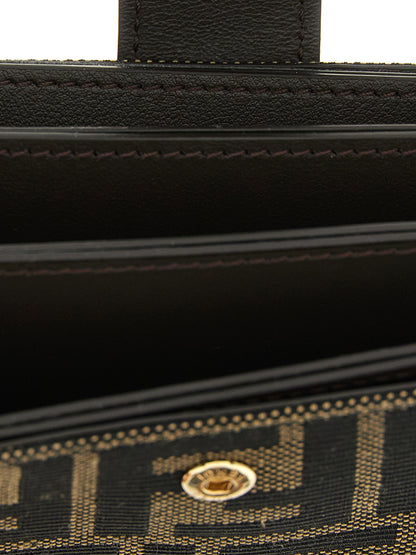 Porte-cartes Fendi en polyester marron