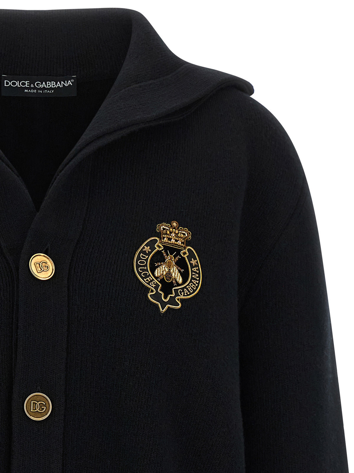 Dolce & Gabbana Black Virgin Wool Cardigan