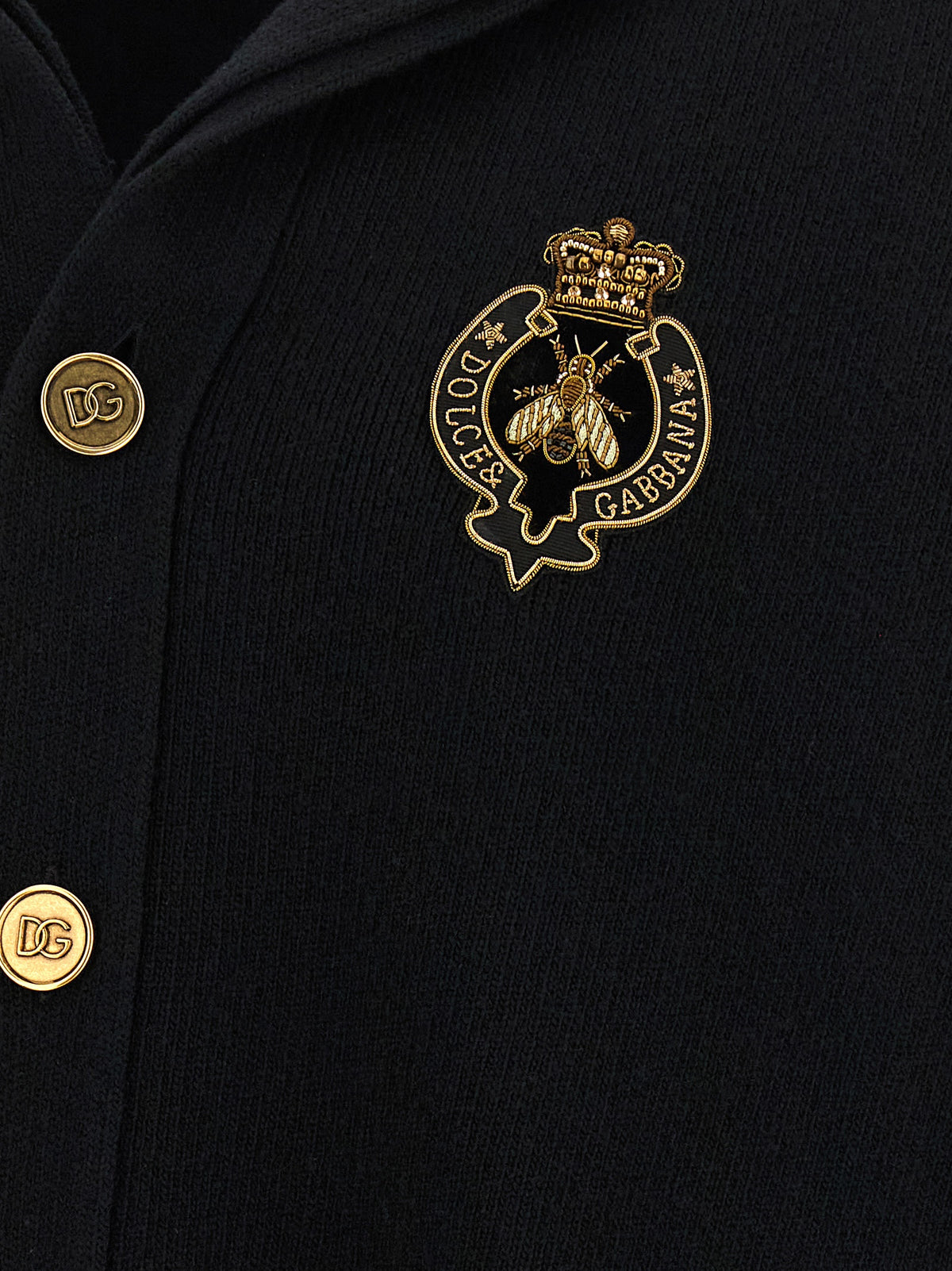 Dolce & Gabbana Black Virgin Wool Cardigan