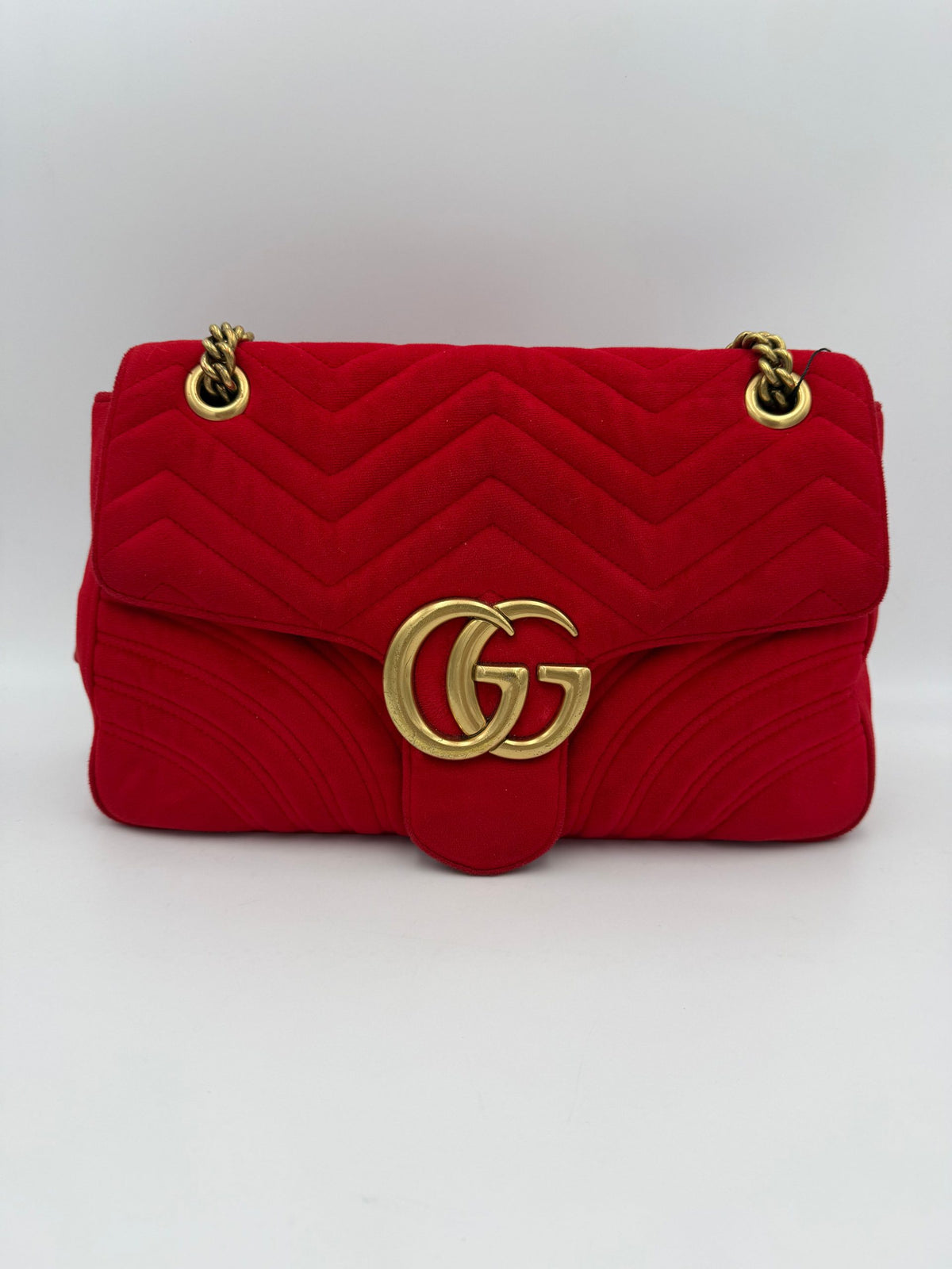 Sac à main Gucci Marmont en velours rouge