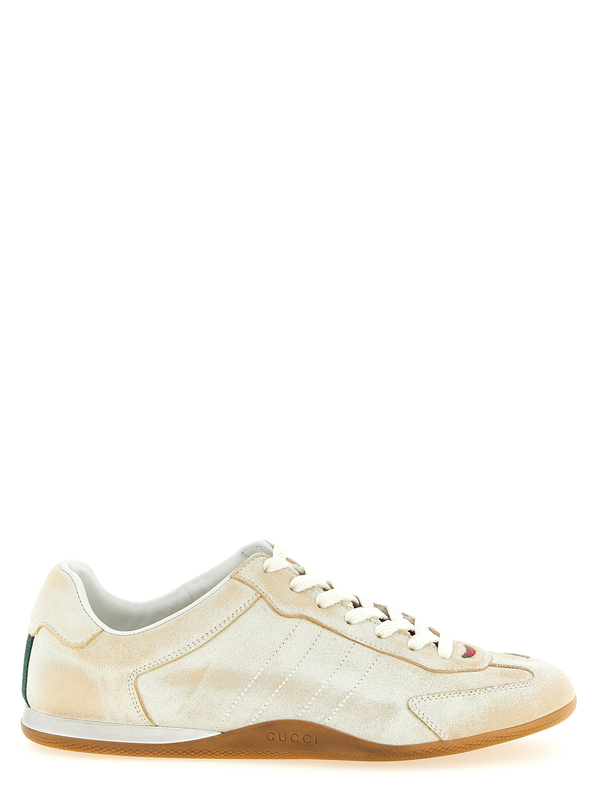 Baskets basses Gucci en cuir de veau beige
