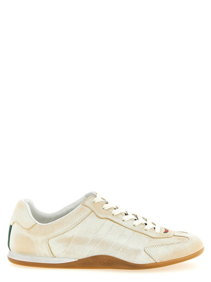 Baskets basses Gucci en cuir de veau beige