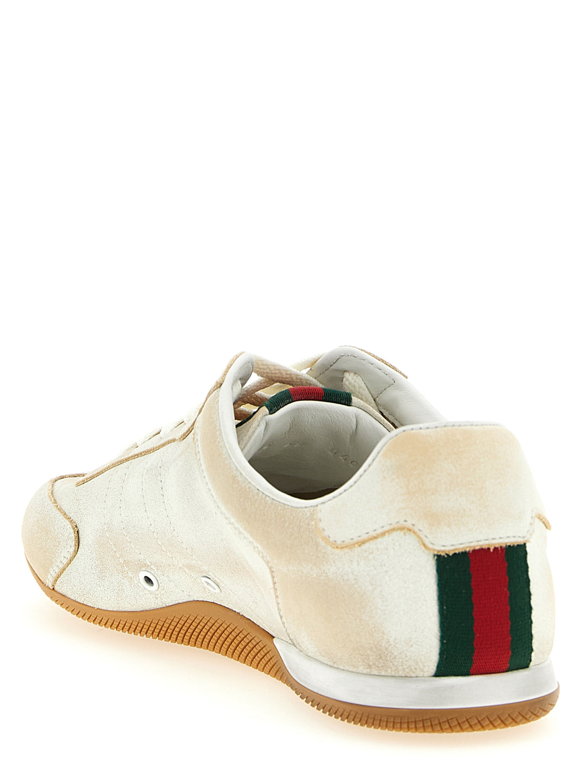 Baskets basses Gucci en cuir de veau beige